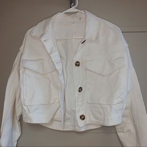 white cropped jacket: size medium